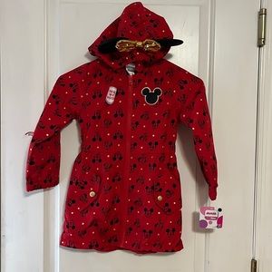 Red Minnie Rain Jacket with gold accents